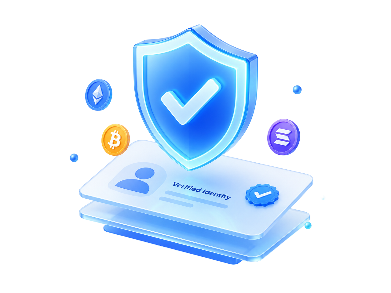 Verified identity shield illustration